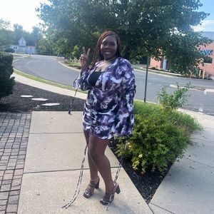 Purple, black, and white mini dress from plt. Only worn once